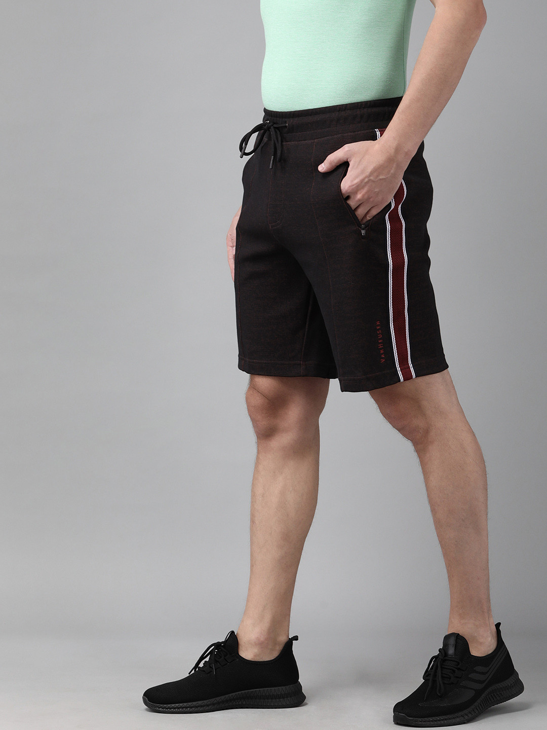Buy Van Heusen Athleisure Men Breathable Zipper Pocket Knit Shorts
