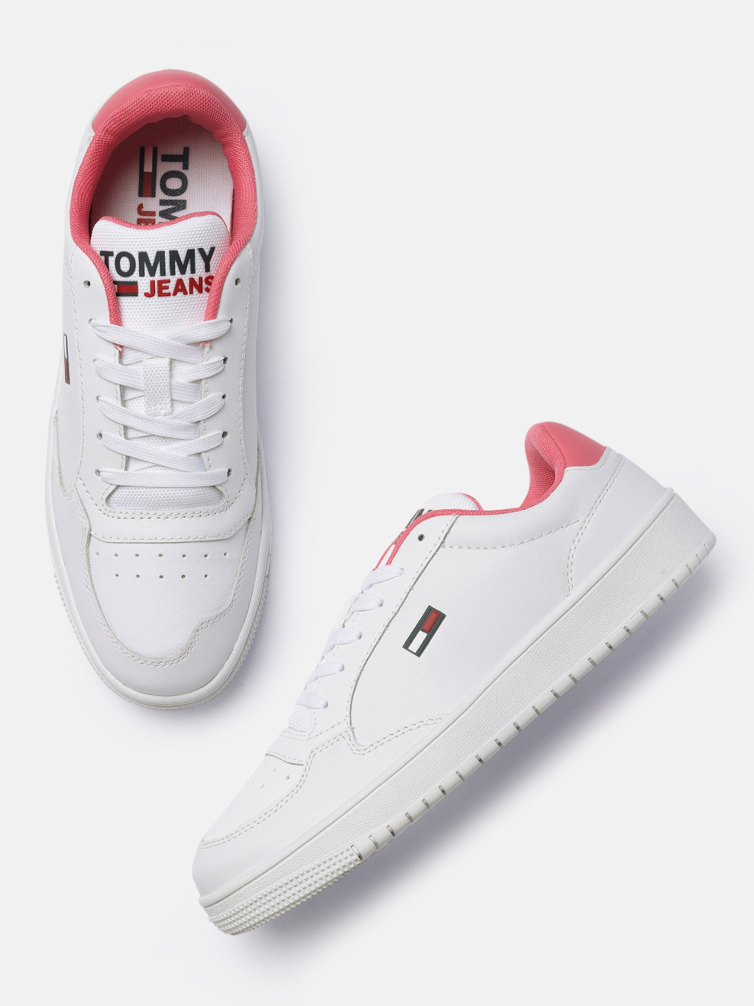 Buy Tommy Hilfiger Women White Leather Sneakers Casual Shoes for