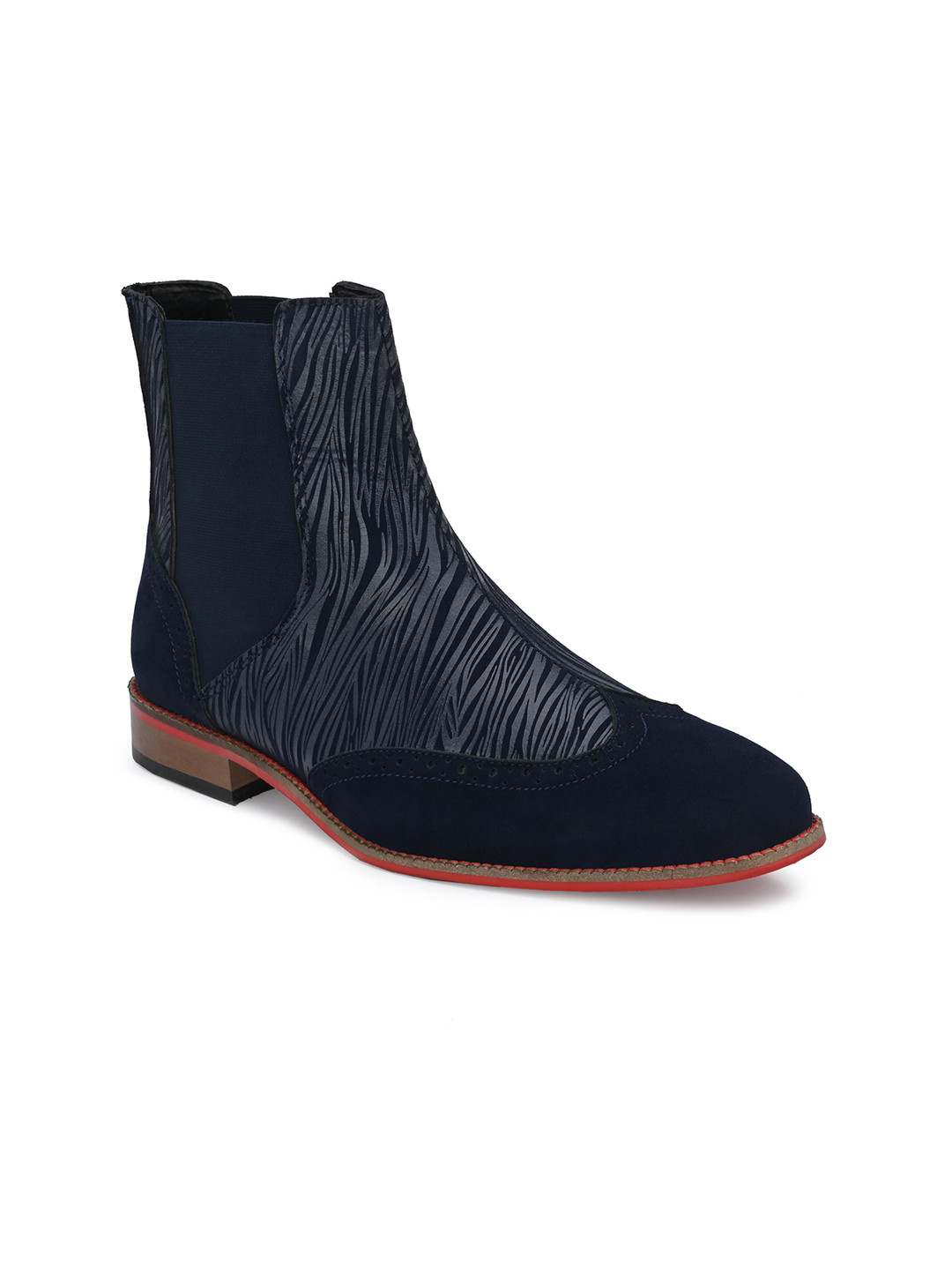 navy blue flat boots