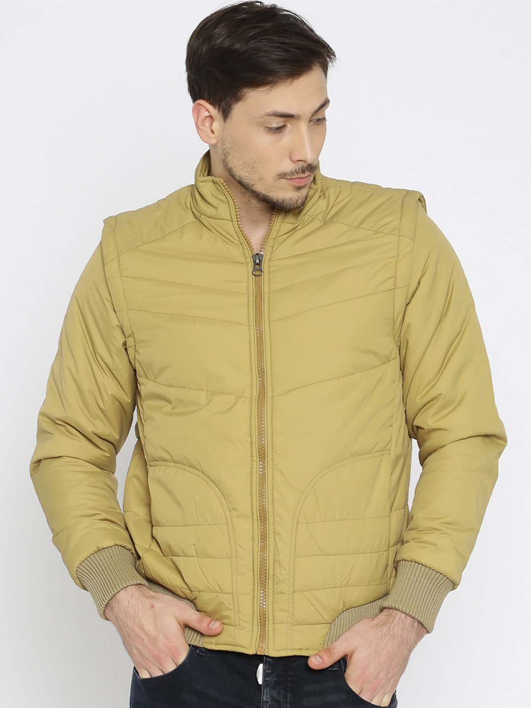 Buy Nature Casuals Beige Puffer Jacket - Jackets for Men 1670683 | Myntra