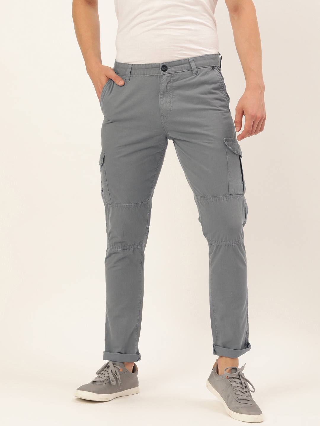 men grey cargos