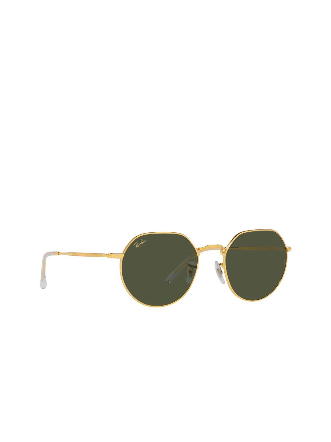 Buy Ray Ban Unisex Green Lens & Gold Toned UV Protected Oversized ...