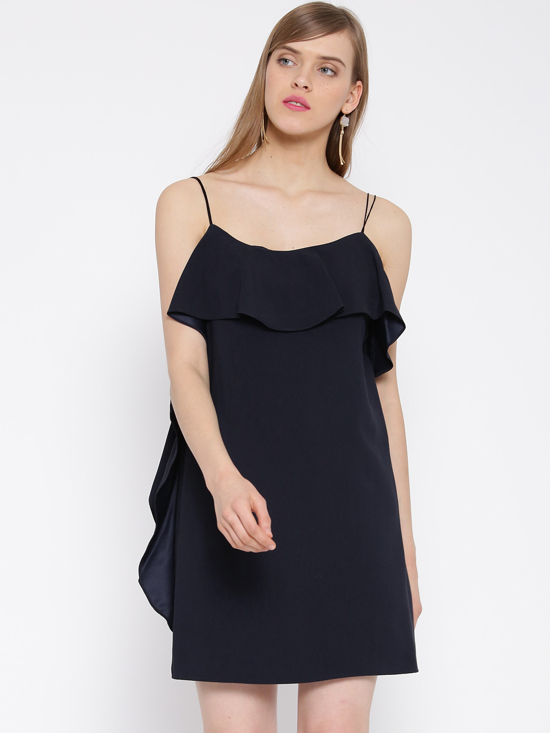 Buy MANGO Women Navy Blue Solid A Line Dress - Dresses for Women 1671290 | Myntra