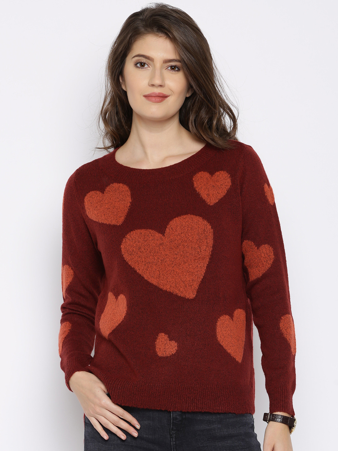 buy-only-maroon-orange-sweater-sweaters-for-women-1671527-myntra
