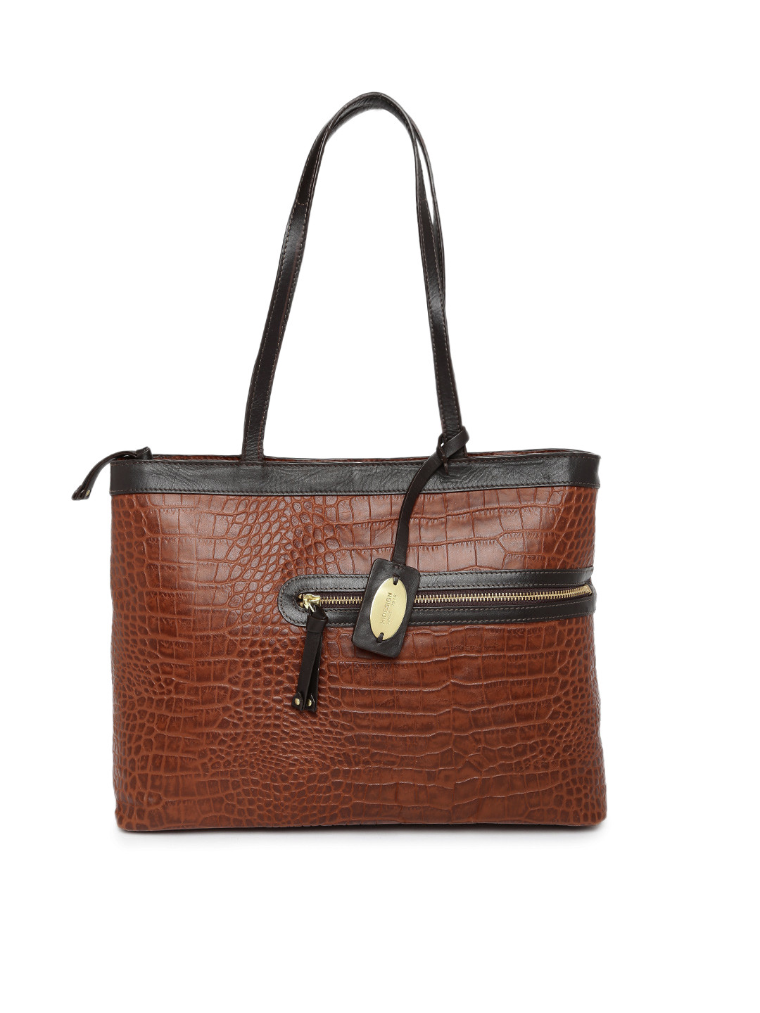 Buy Hidesign Brown Croc Textured Leather Shoulder Bag Handbags for