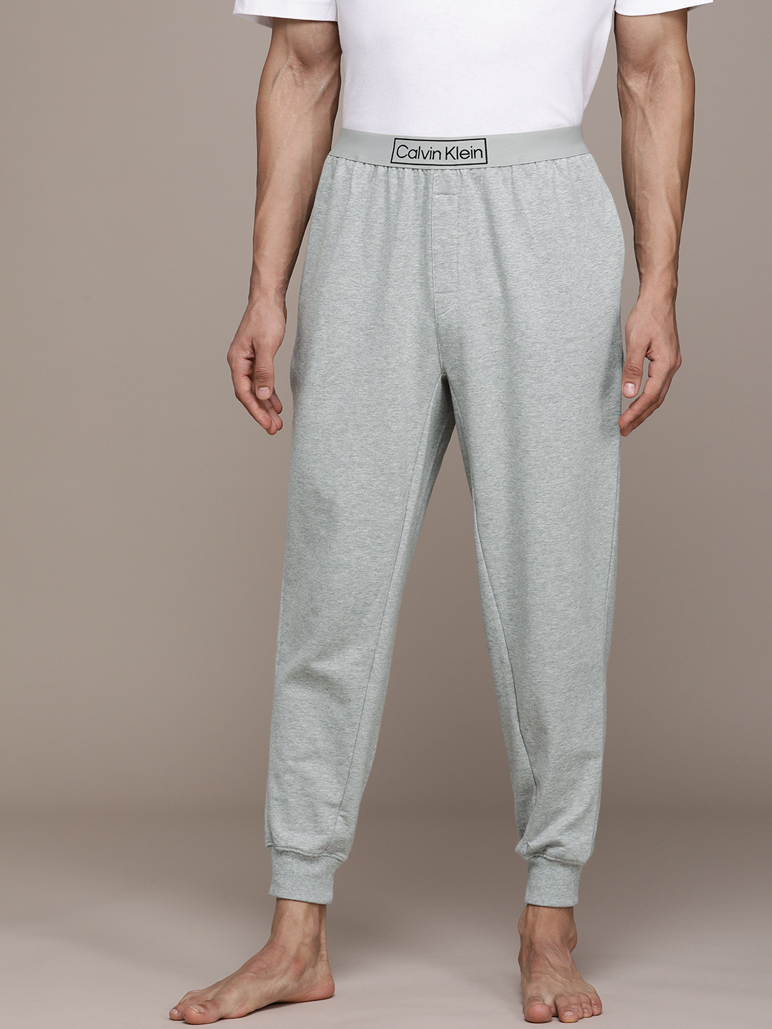 Buy Calvin Klein Underwear Men Grey Solid Mid Rise Joggers Lounge Pants for Men 16717260 Myntra
