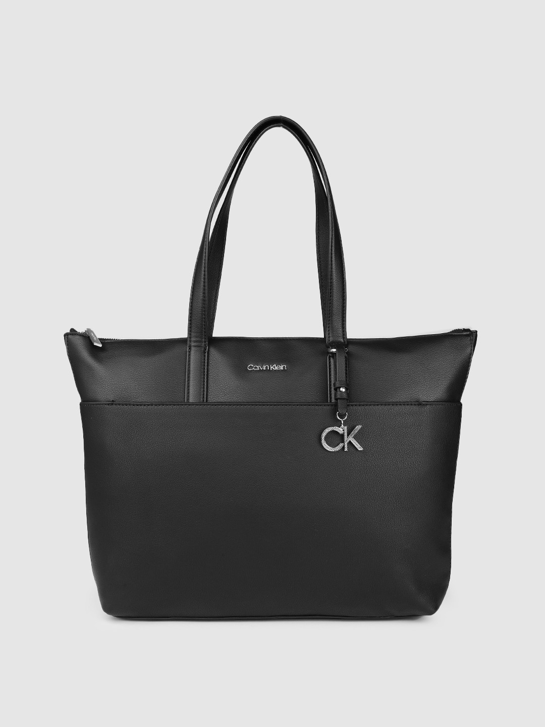 Buy Calvin Klein Black Solid Structured Shoulder Bag Handbags for