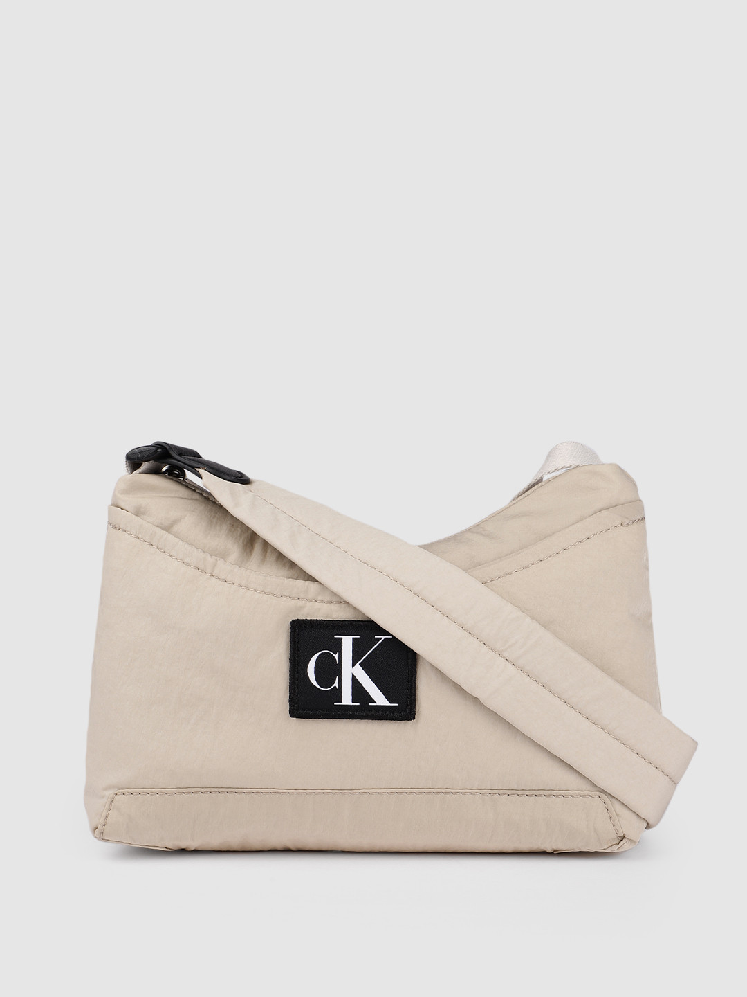 Buy Calvin Klein Beige Structured Shoulder Bag Handbags for Women