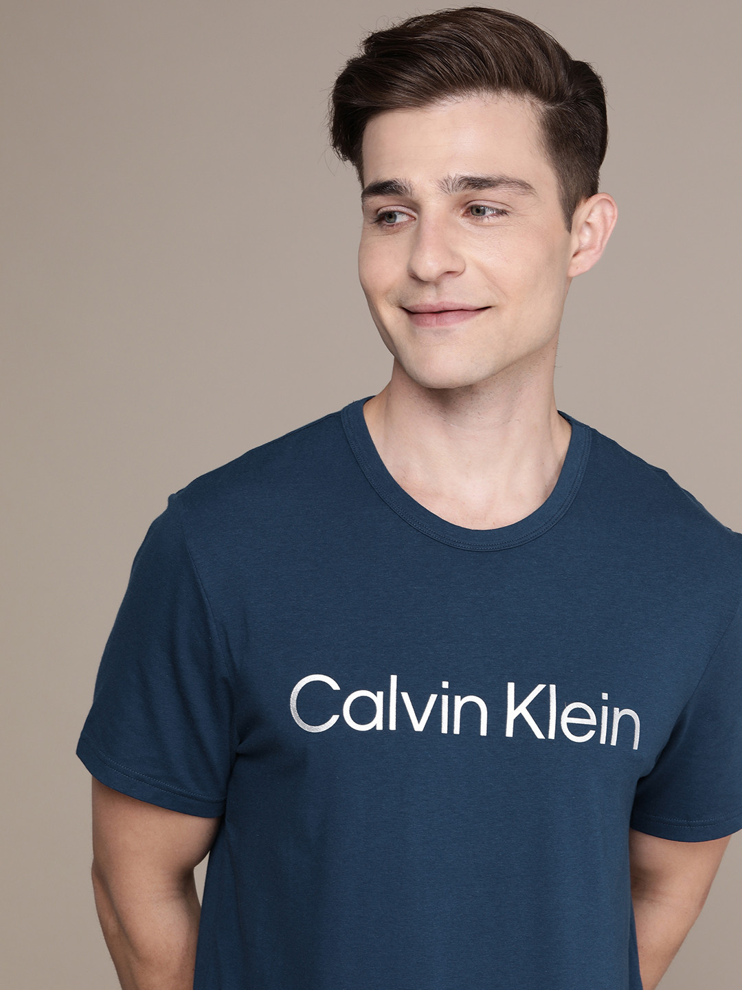 Buy Calvin Klein Underwear Men Blue Brand Logo Lounge T Shirt Lounge