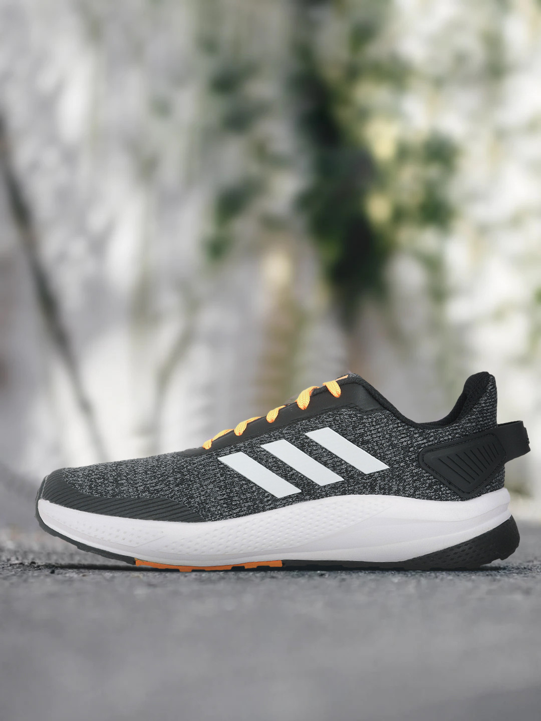 Buy ADIDAS Men Grey & Black Woven Design Run Steady Shoes - Sports ...
