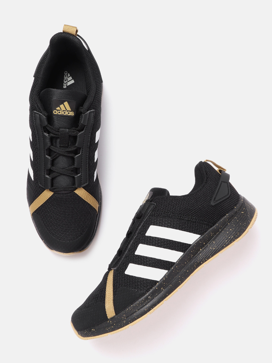 Buy ADIDAS Men Black & Beige Woven Design Gallivantor Running Shoes