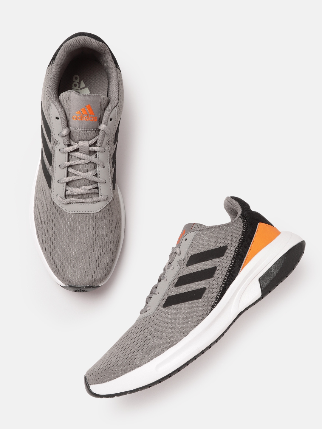 Buy ADIDAS Men Grey & Black Solid Woven Design Runesy Running Shoes ...