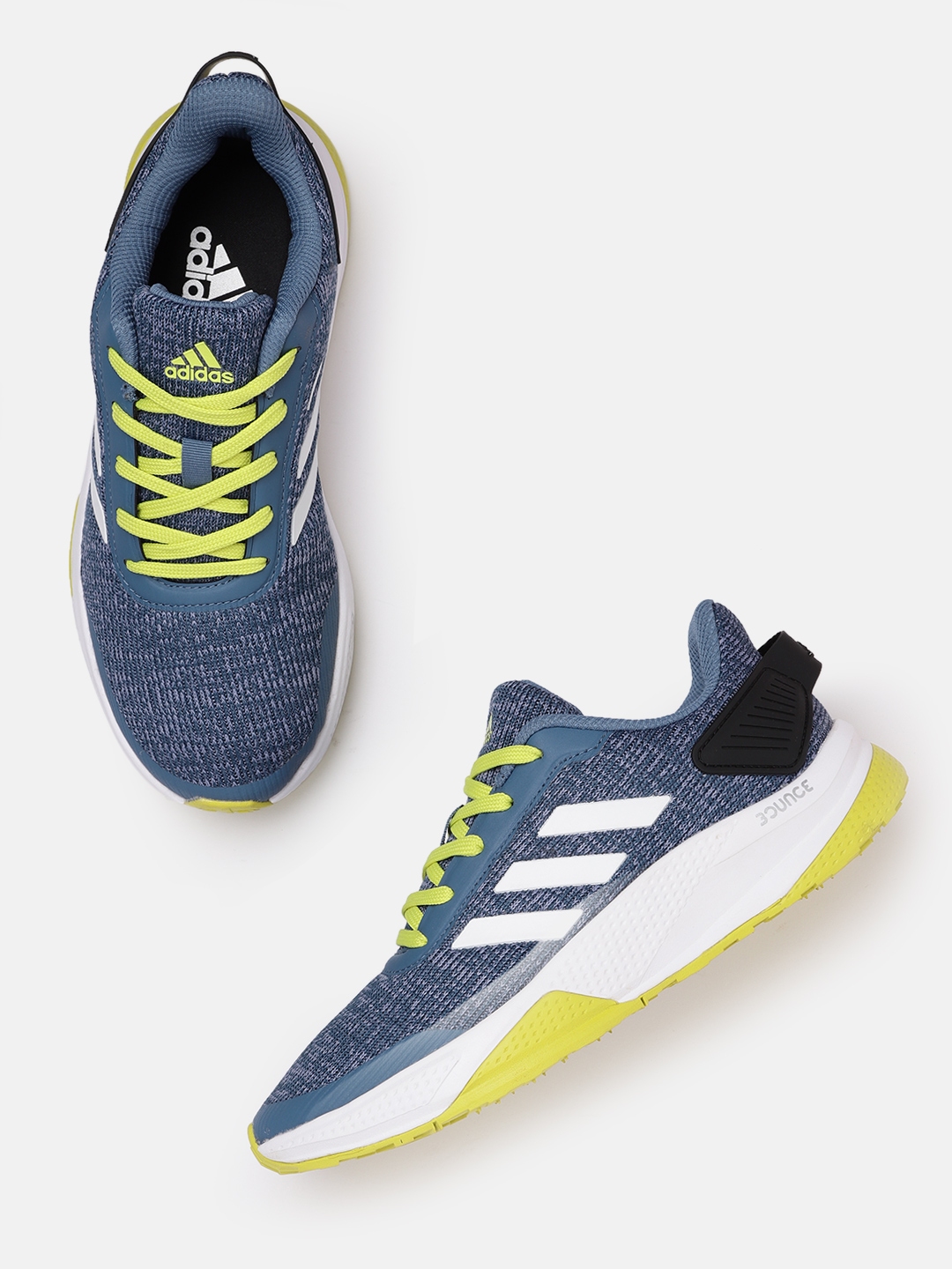 Buy ADIDAS Men Blue & White Woven Design Run Steady Running Shoes ...