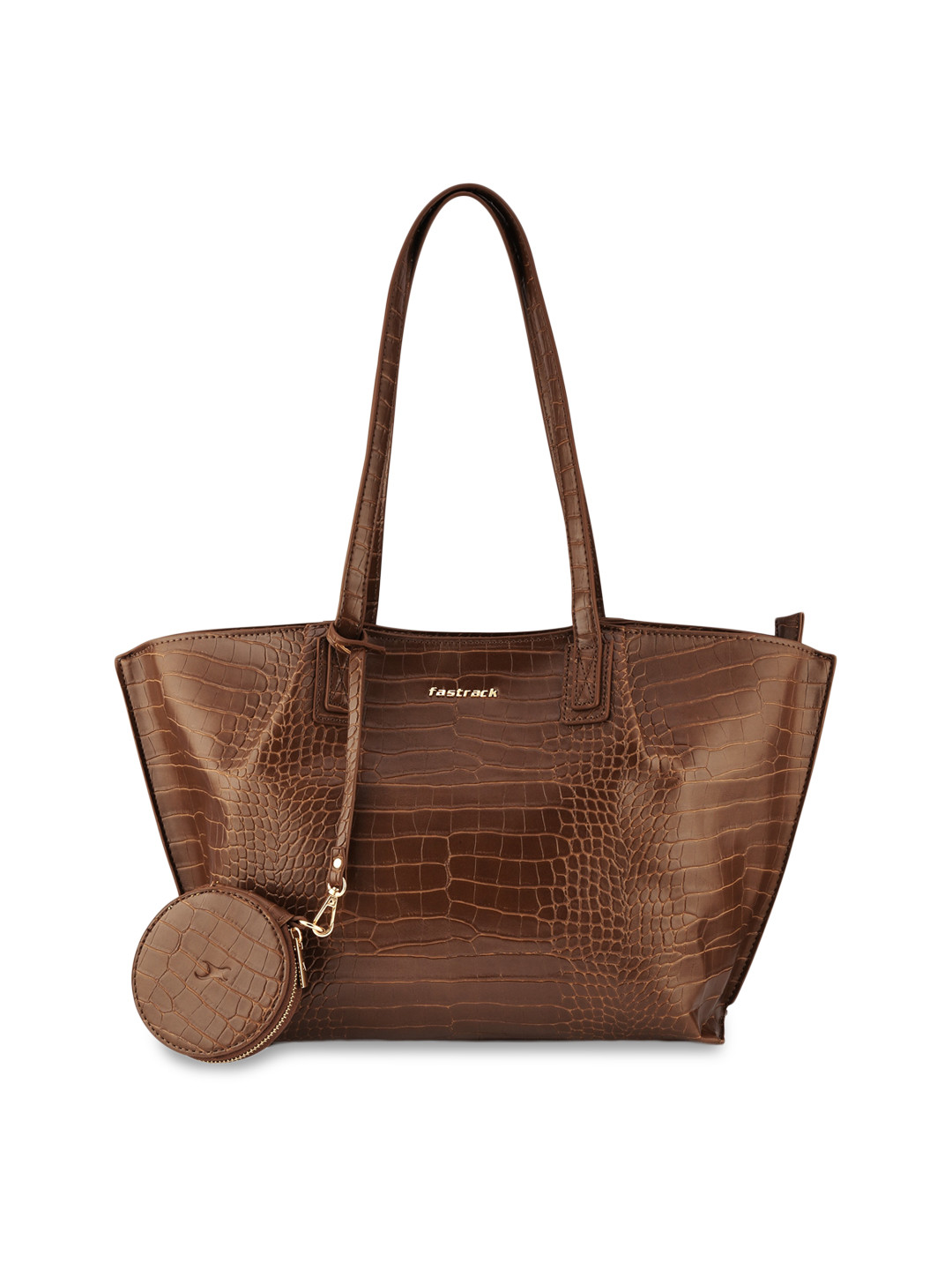 Buy Fastrack Brown Textured Structured Shoulder Bag Handbags for