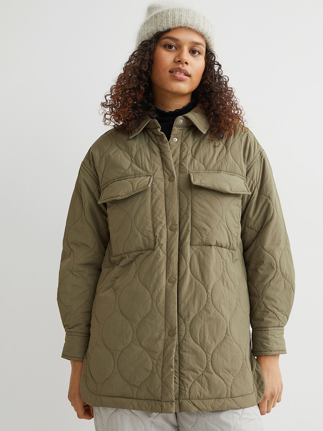 Buy H&M Women Green Shacket Jackets for Women 16740440 Myntra