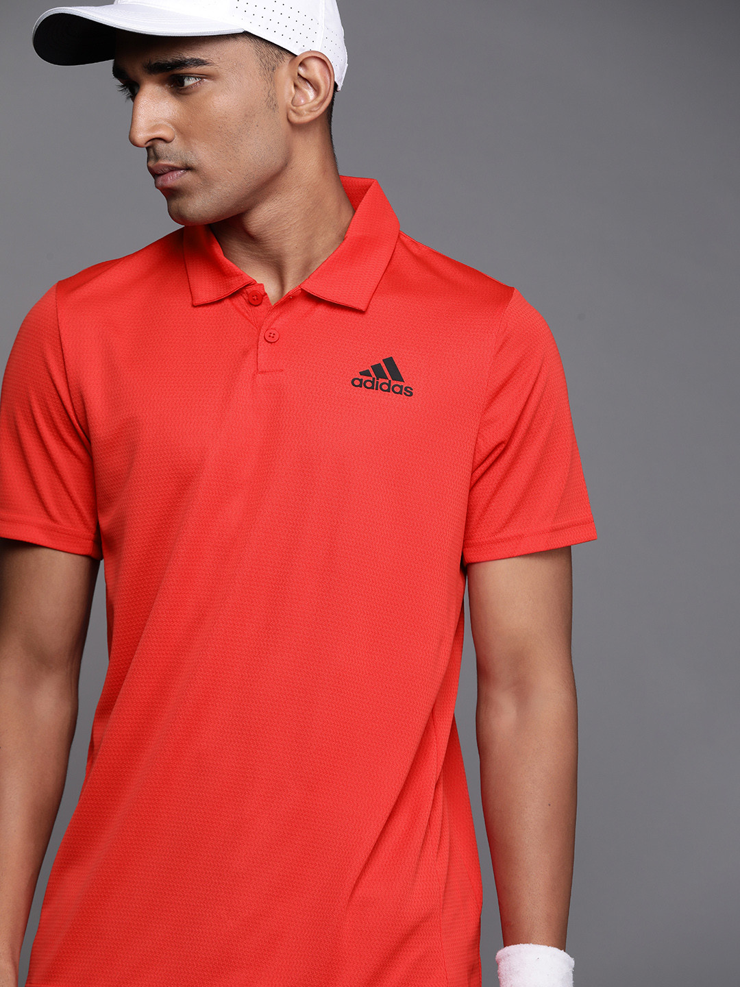 Buy ADIDAS Men Red Printed Polo Collar T Shirt Tshirts for Men
