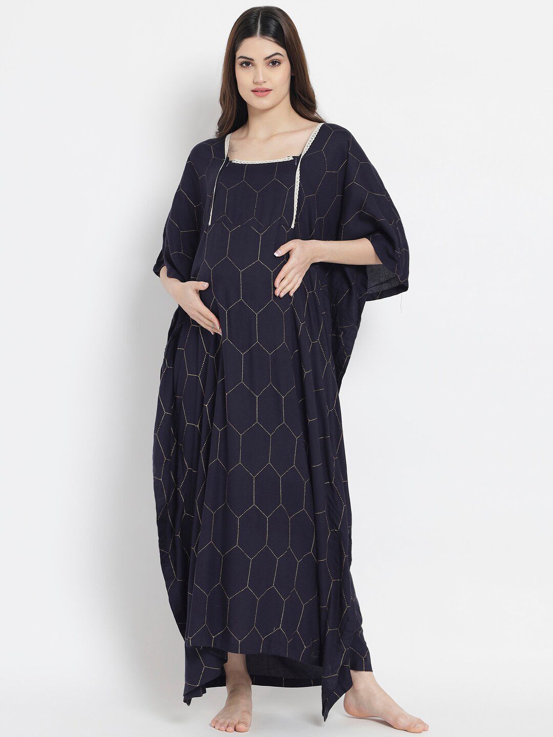 Buy Aujjessa Navy Blue Maternity Maxi Midi Dress Dresses for Women 16741862 Myntra