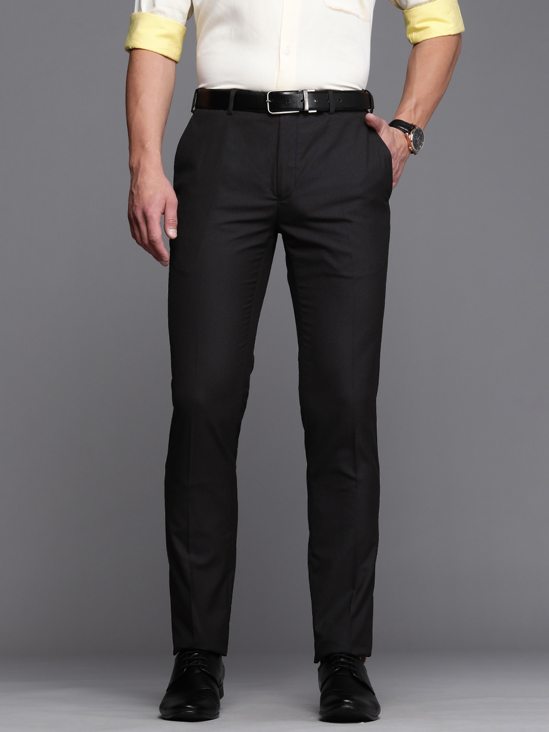 Buy Raymond Men Black Slim Fit Trousers - Trousers for Men 16741904 ...