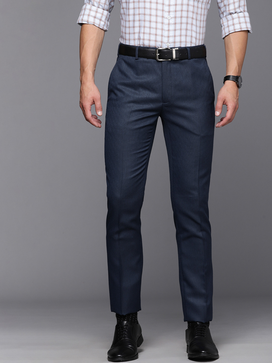 Men's Slim Fit Formal Trousers - MIAMI - Blue main image 1