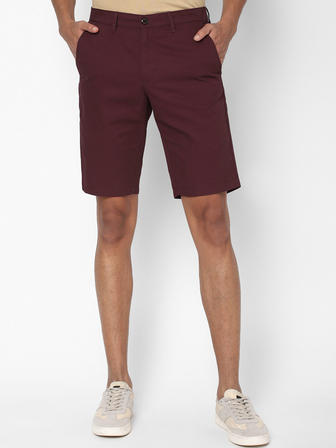 Buy Allen Solly Men Maroon Slim Fit Shorts Shorts for Men 16743504 Myntra