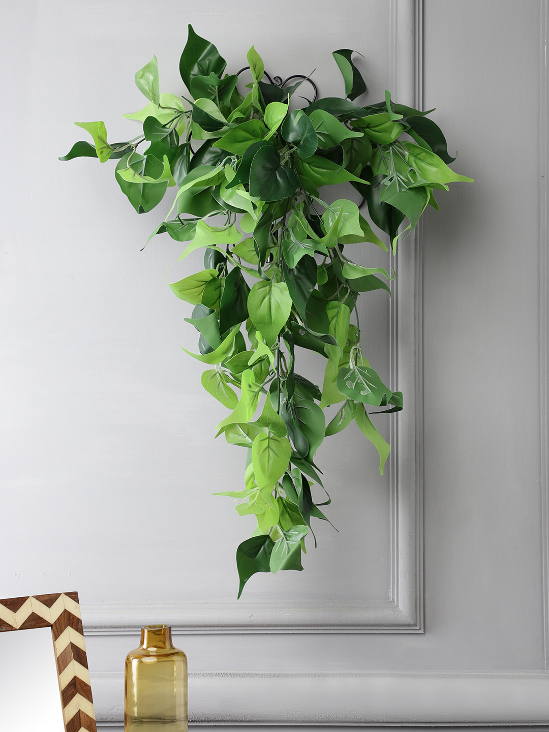 Buy FOLIYAJ Green Artificial Leaf Vine With Metal Wall Stand