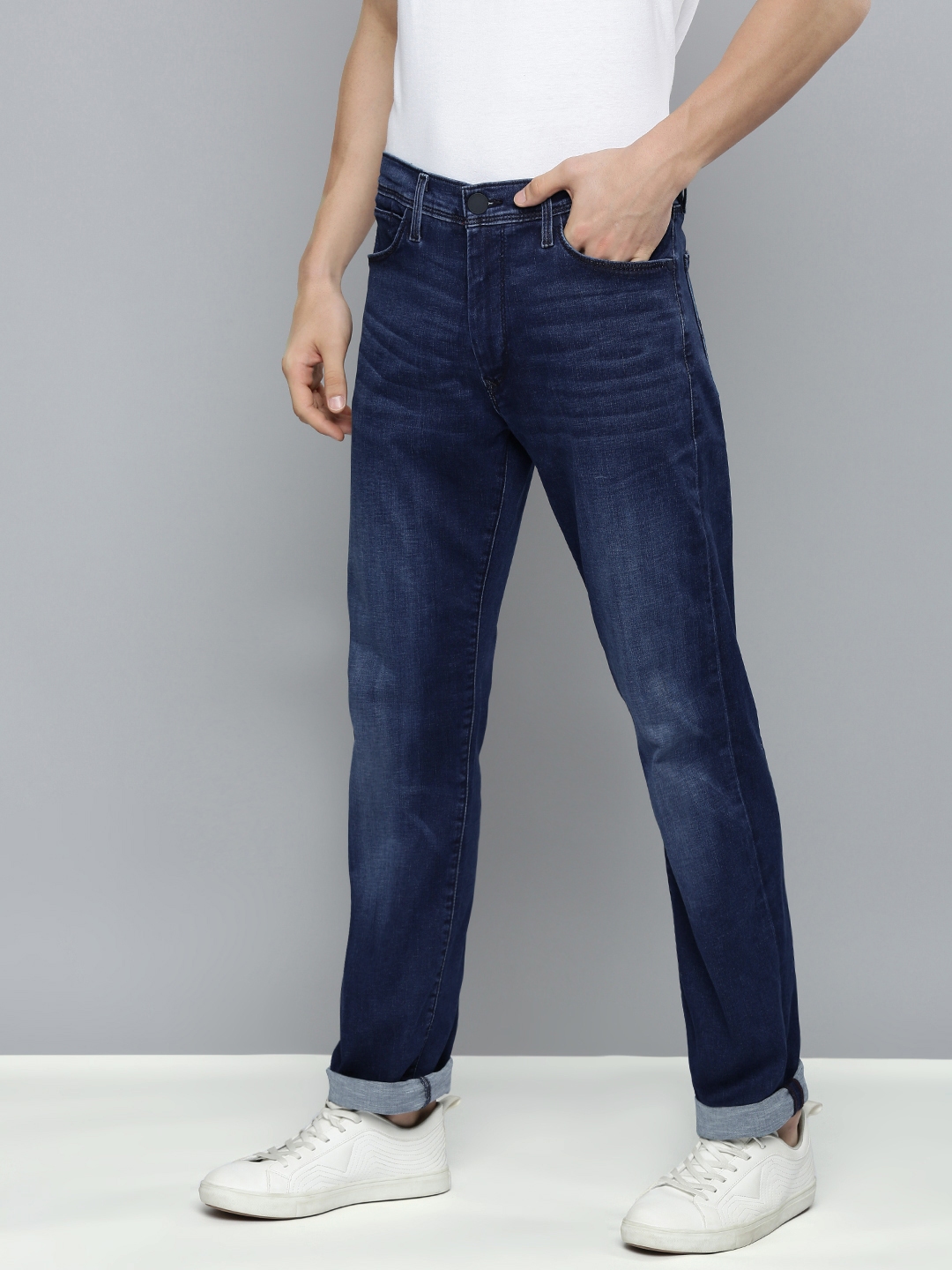 Buy Levis Men Blue 513 Redloop Slim Fit Light Fade MidRise Stretchable ...