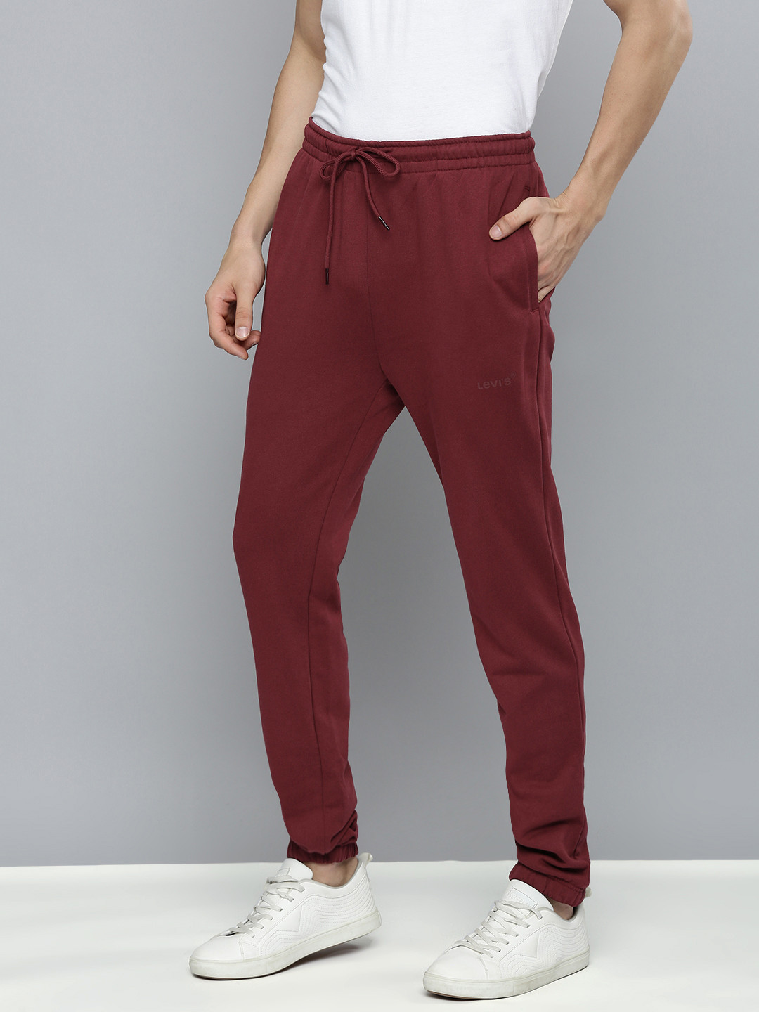 Buy Levis Men Maroon Solid Regular Fit Joggers Track Pants for Men