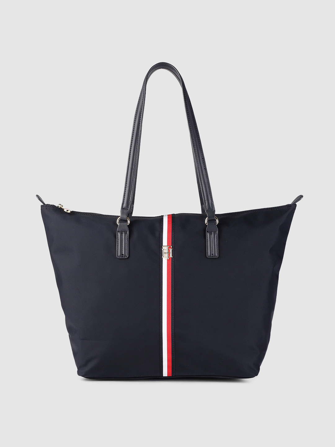 Buy Tommy Hilfiger Navy Blue Solid Structured Shoulder Bag Handbags