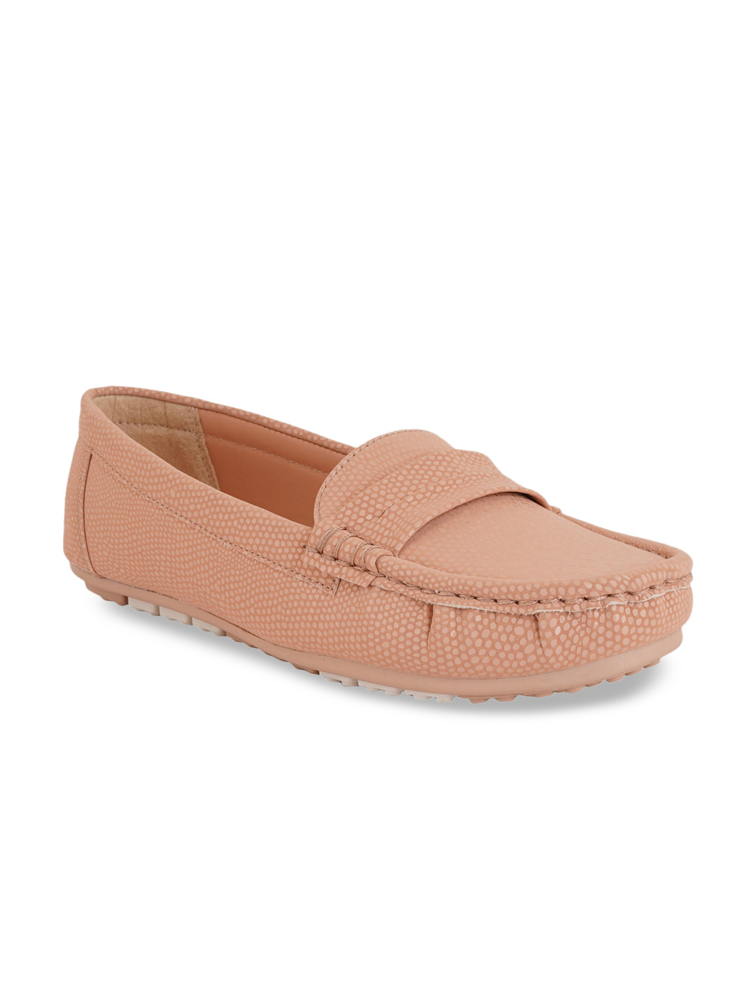 Buy Pelle Albero Women Pink Textured Loafers Casual Shoes for Women