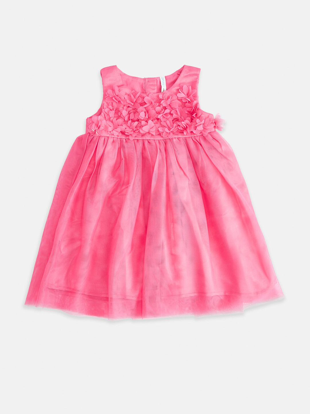 Buy Pantaloons Baby Girls Fuchsia Embellished Fit & Flared Dress
