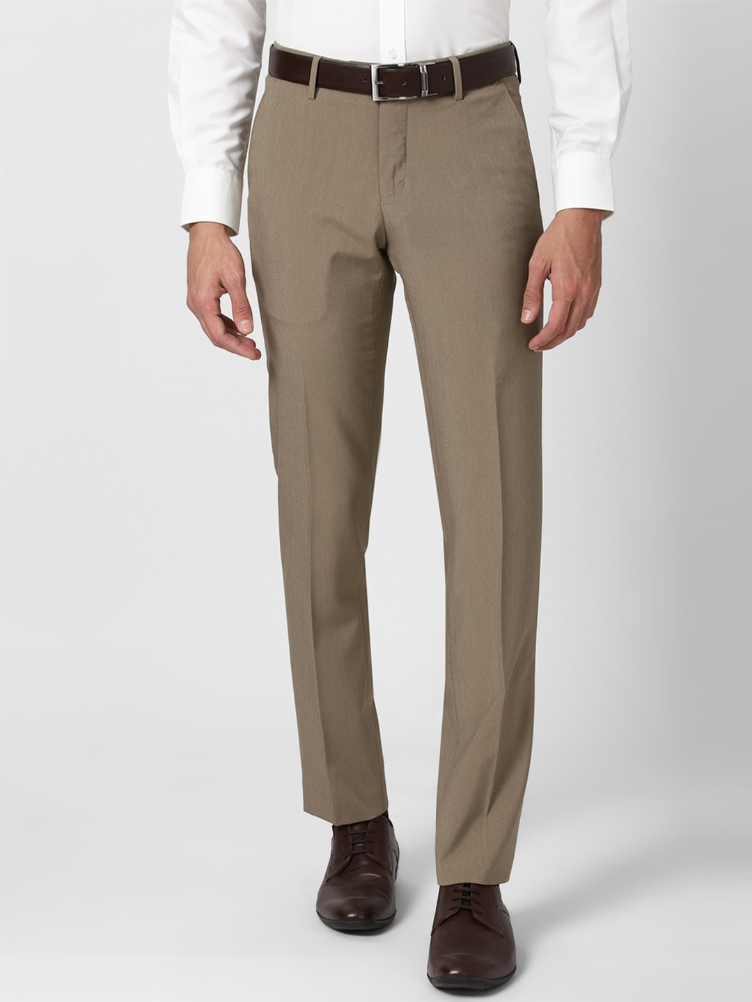 Buy Peter England Men Brown Slim Fit Trousers Trousers for Men
