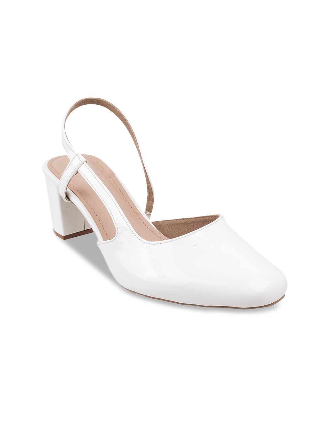 Buy Metro White Block Pumps Heels for Women 16776648 Myntra