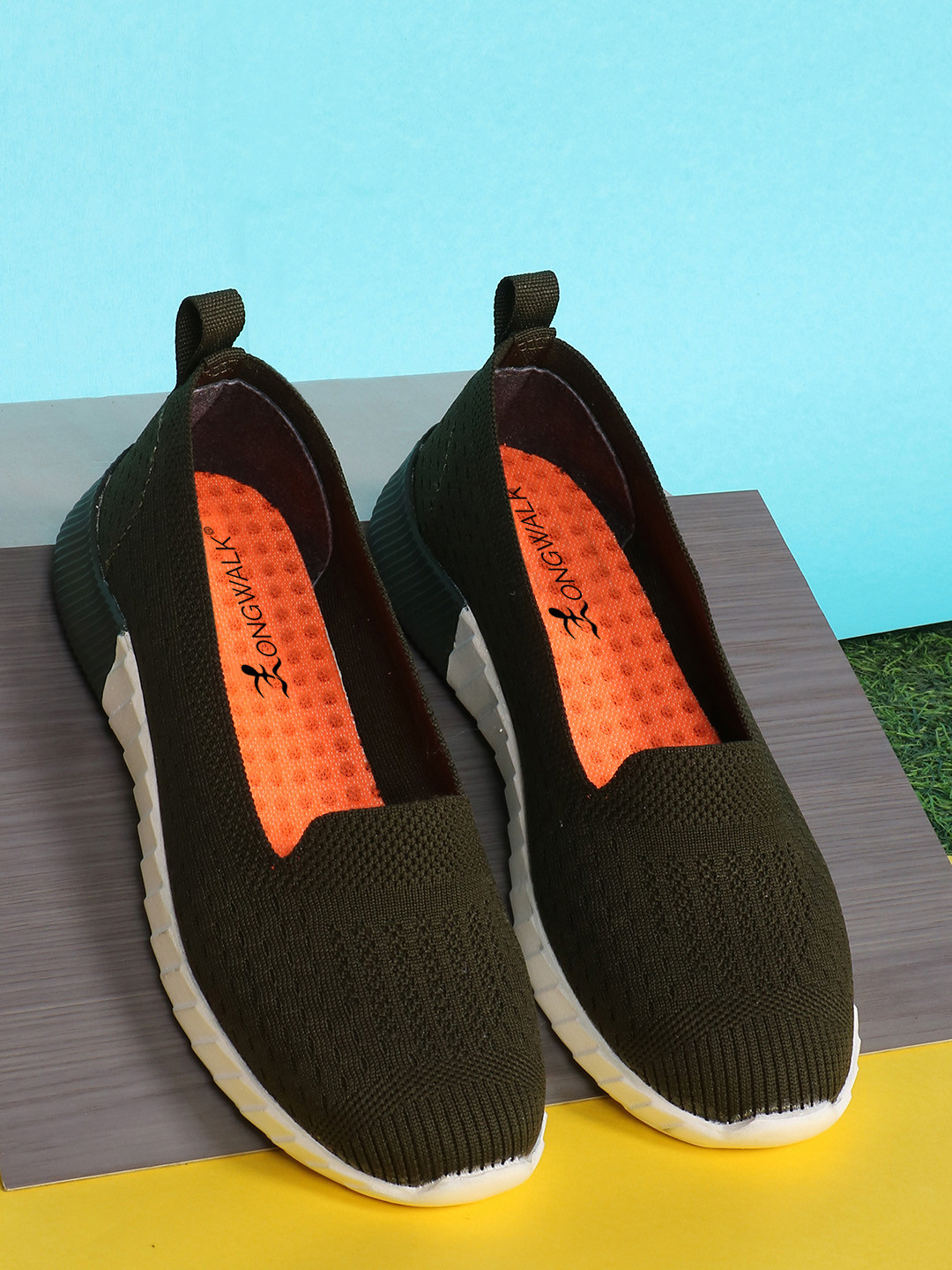 olive green slip on sneakers womens