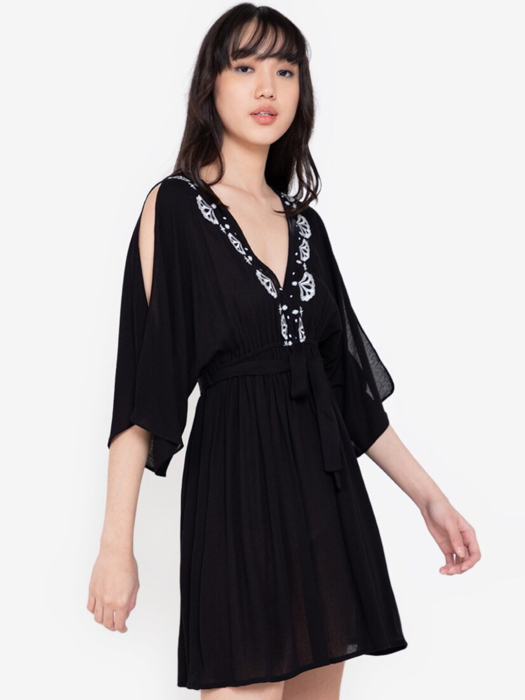 Buy ZALORA BASICS Black Embroidered Mini Dress Dresses for Women