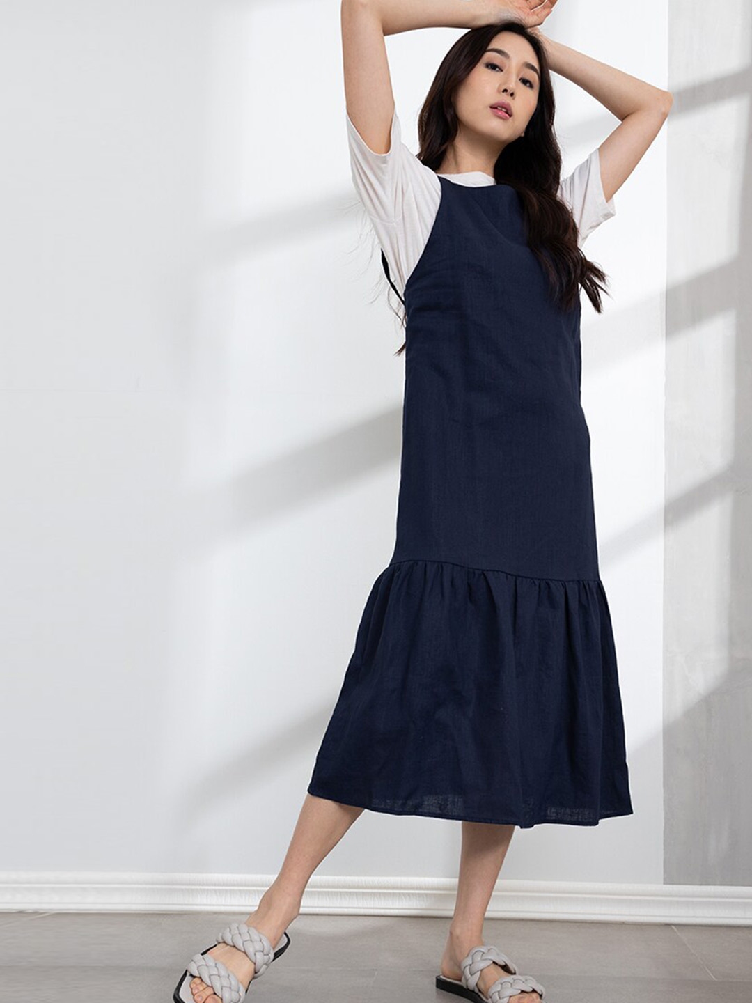 navy blue pinafore