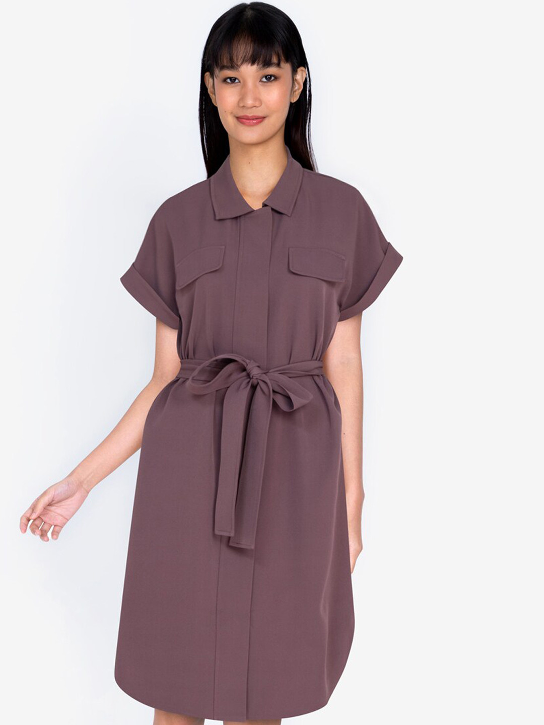 Buy ZALORA BASICS Mauve A Line Dress Dresses for Women 16781370 Myntra