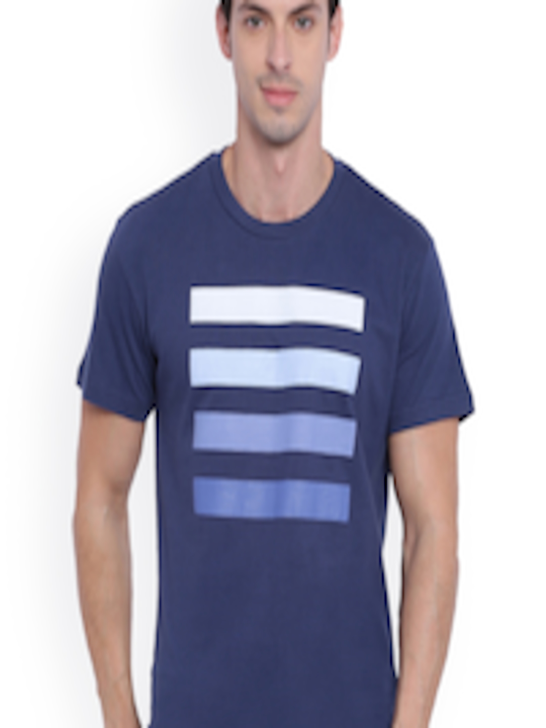 Buy DEEZENO Men Blue Printed Round Neck T Shirt - Tshirts for Men ...