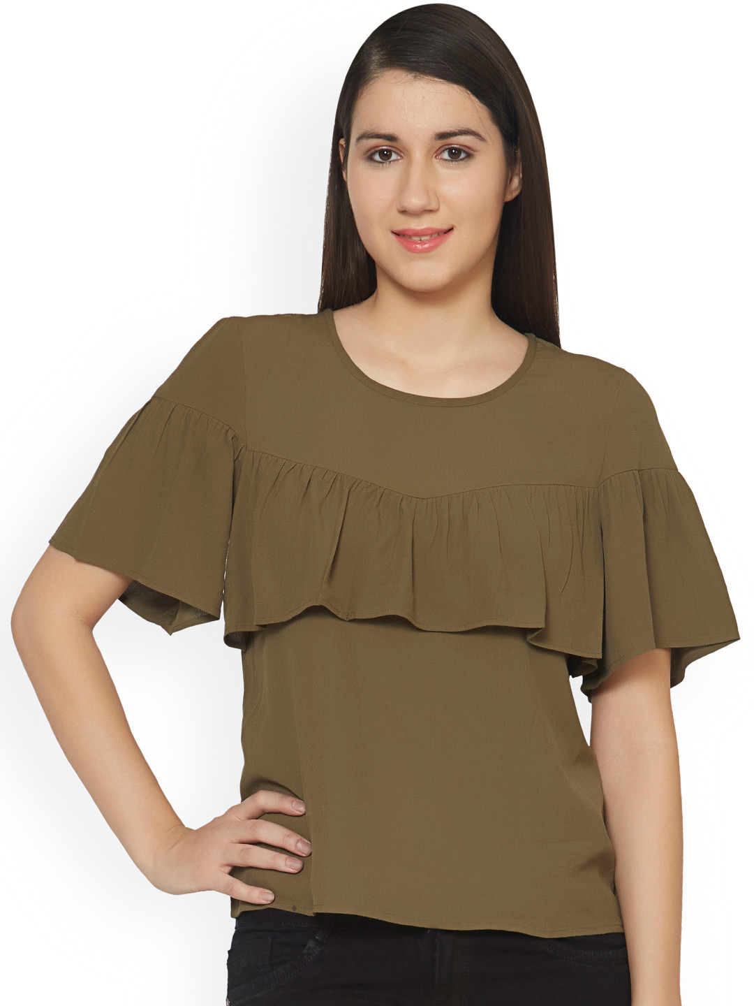 Buy 20Dresses Women Olive Green Solid Top Tops for Women 1679953 Myntra
