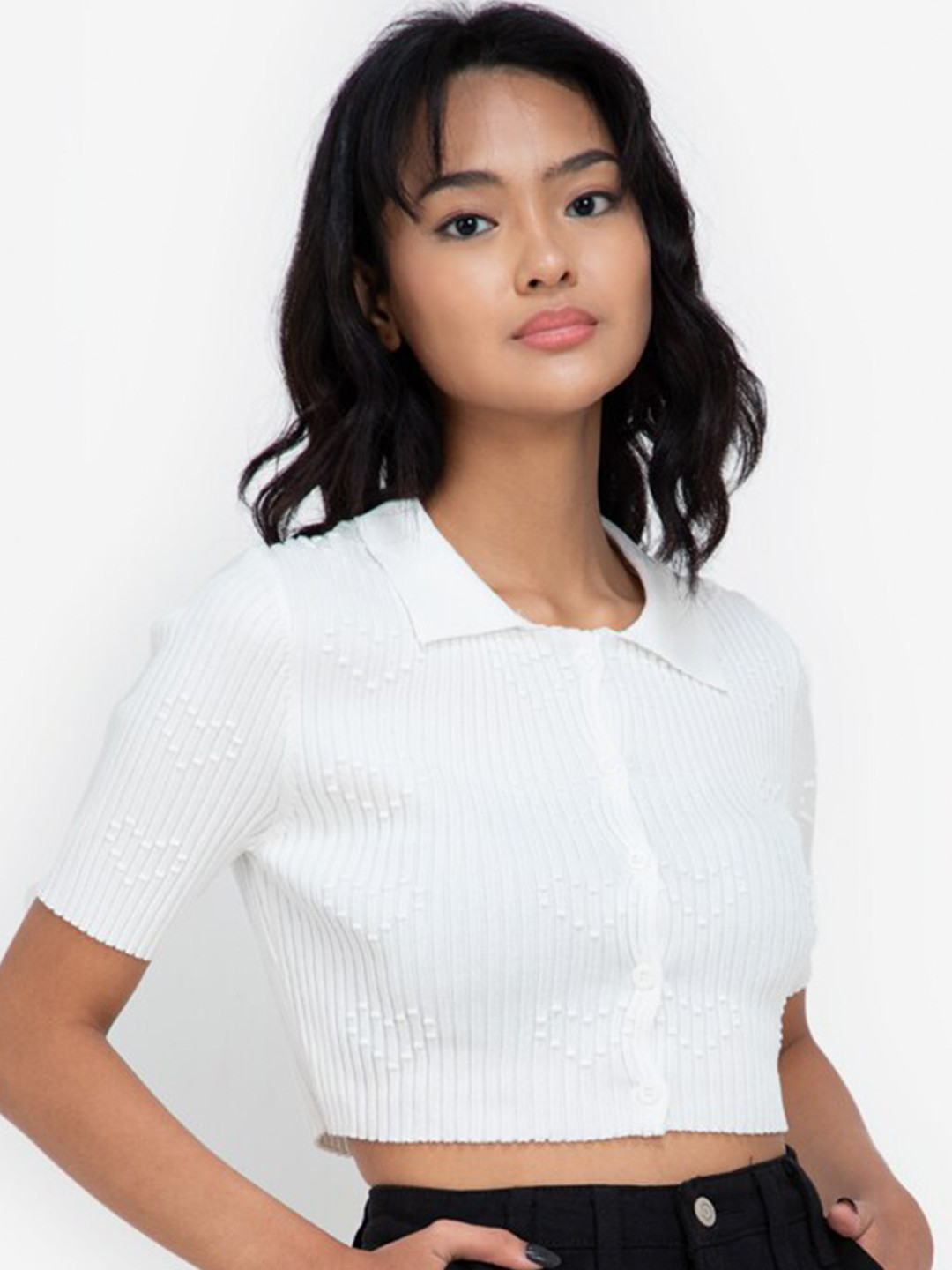 Buy ZALORA BASICS White Crop Top Tops for Women 16803018 Myntra
