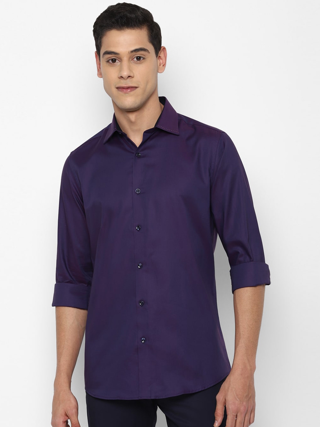 Buy Allen Solly Men Purple Slim Fit Casual Shirt - Shirts for Men ...