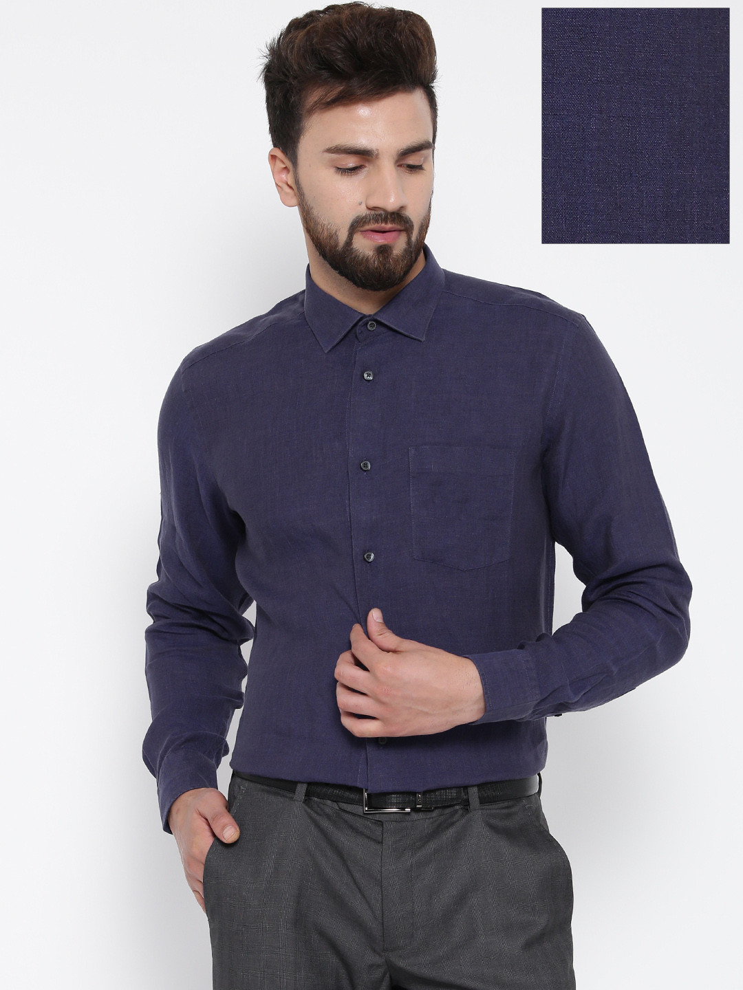 Buy Blackberrys Men Purple Solid Formal Shirt - Shirts for Men 1680419 | Myntra