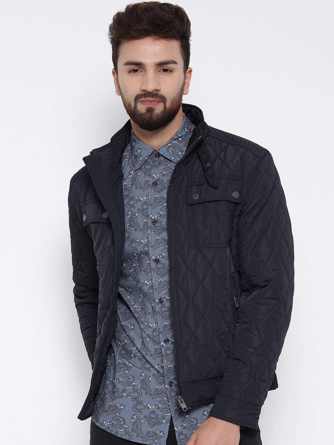 Buy Blackberrys Navy Quilted Jacket - Jackets for Men 1680459 | Myntra