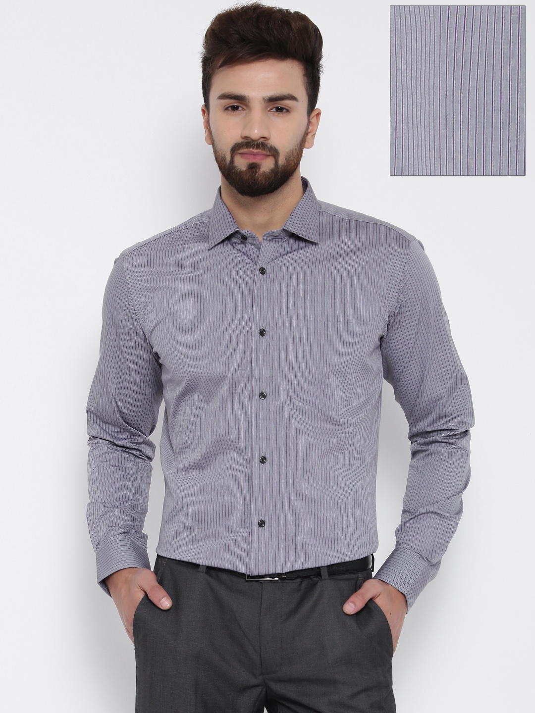 grey formal shirt for men