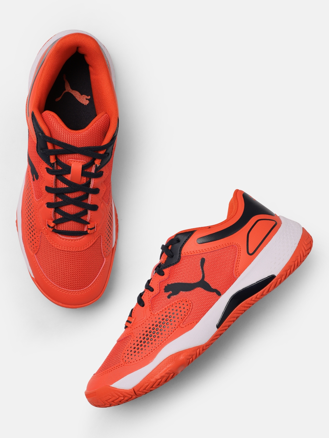 Buy Puma Unisex Orange Solarcourt RCT Badminton Shoes - Sports Shoes ...
