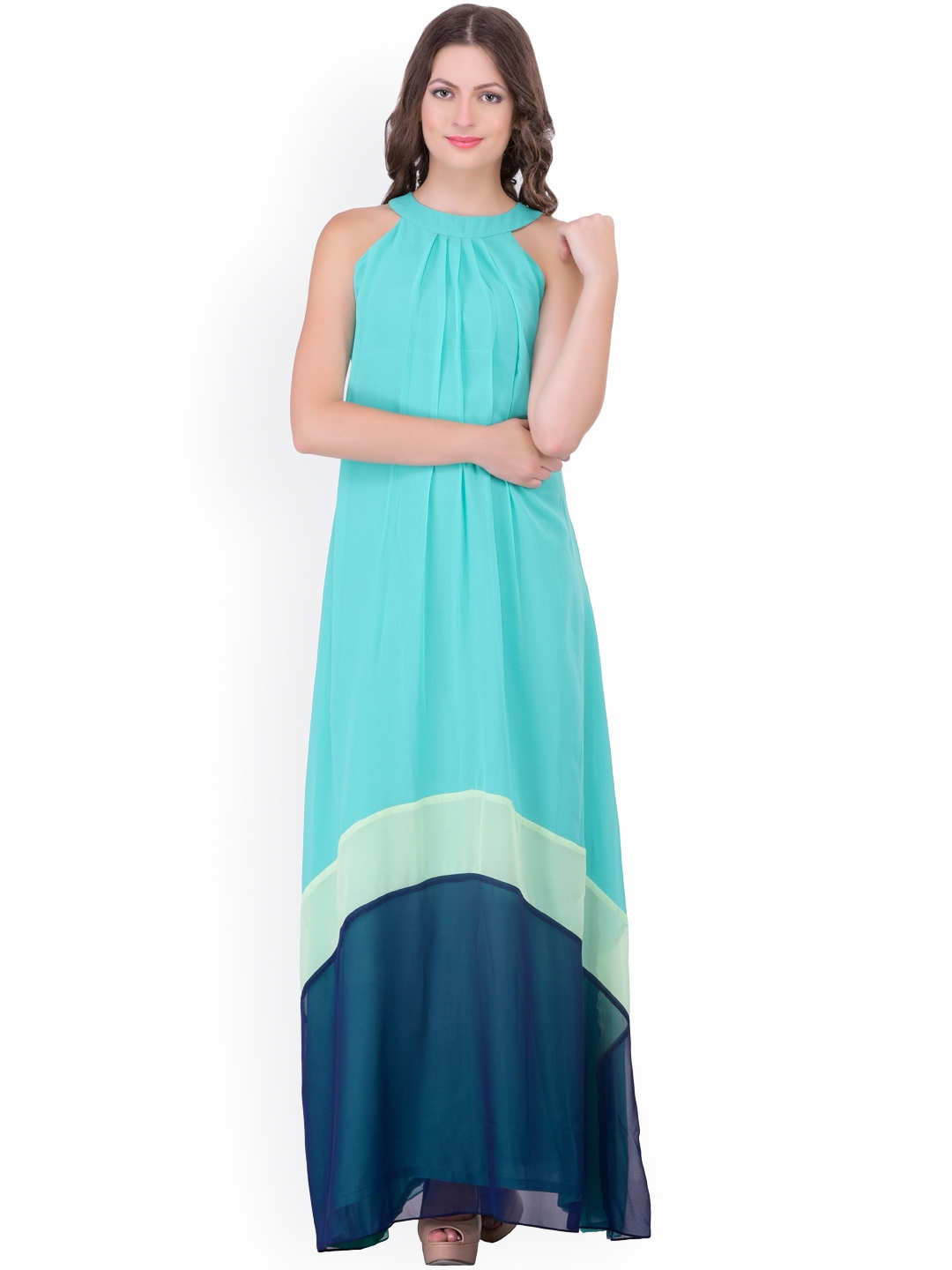 Buy Athena Turquoise Blue Solid Maxi Dress Dresses For Women 1682629 Myntra 0992