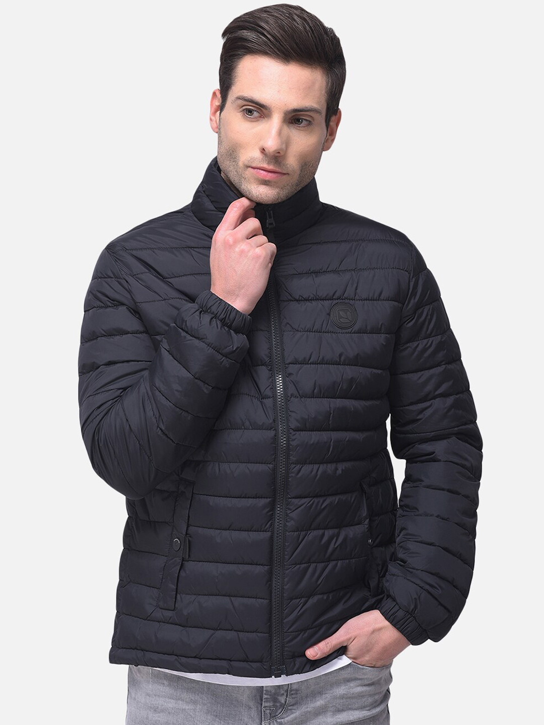 Buy Woodland Men Navy Blue Water Resistant Puffer Jacket Jackets for
