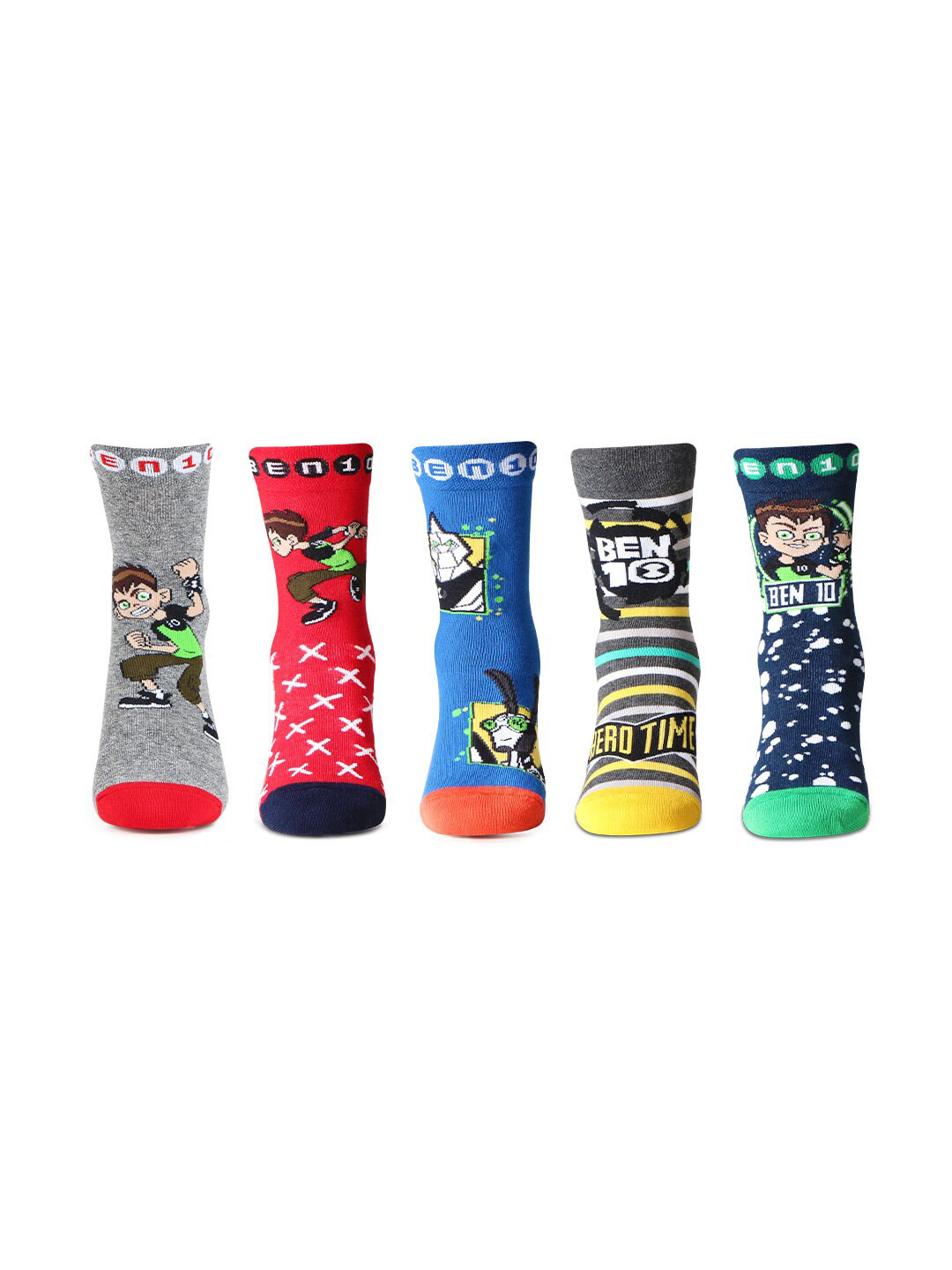 Buy Bonjour Boys Assorted Set Of 5 Ben 10 Ankle Length Socks Socks for Boys 16831796 Myntra