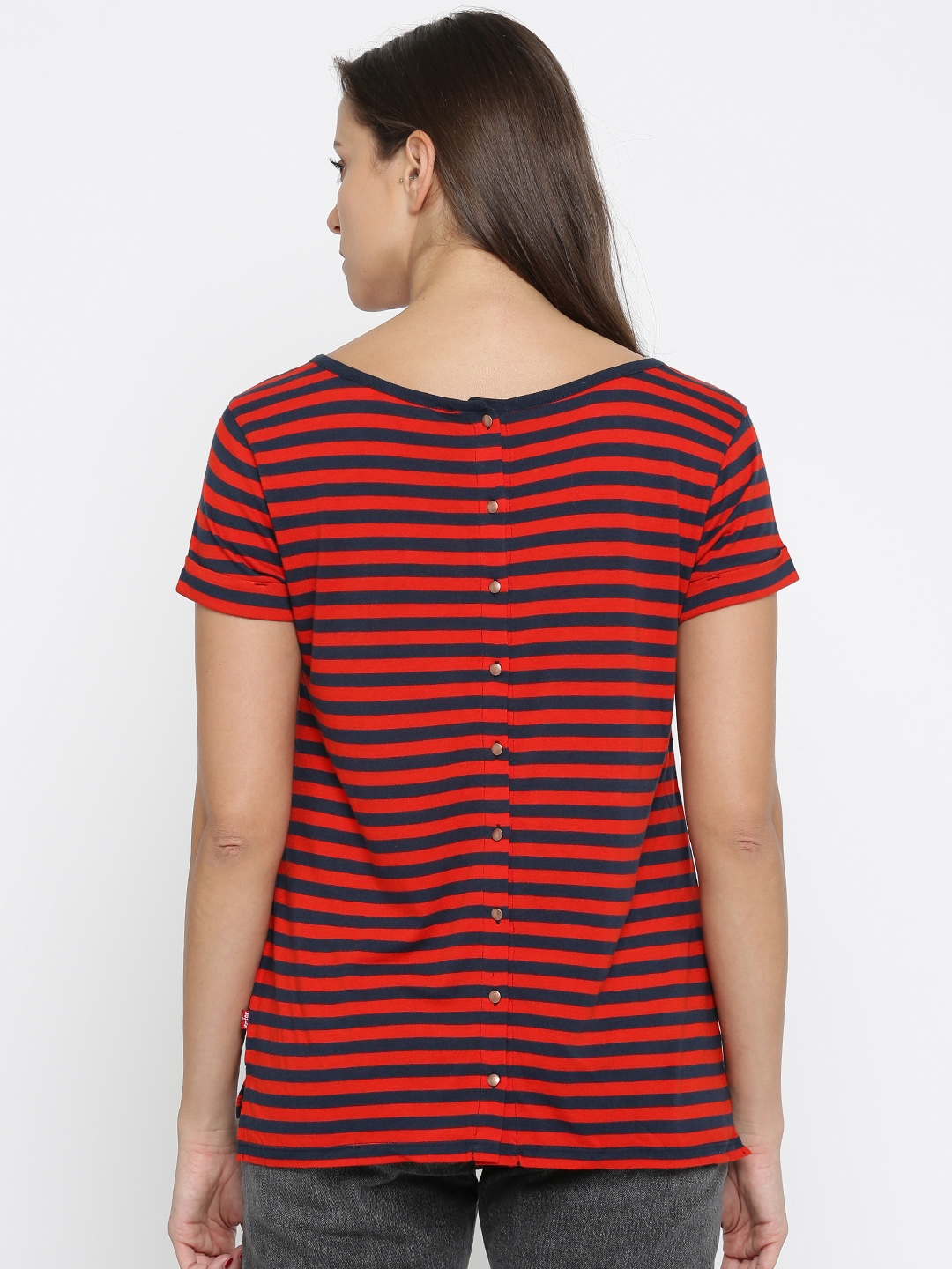 Buy Levis Women Red & Navy Striped T Shirt - Tshirts for Women 1683198 | Myntra