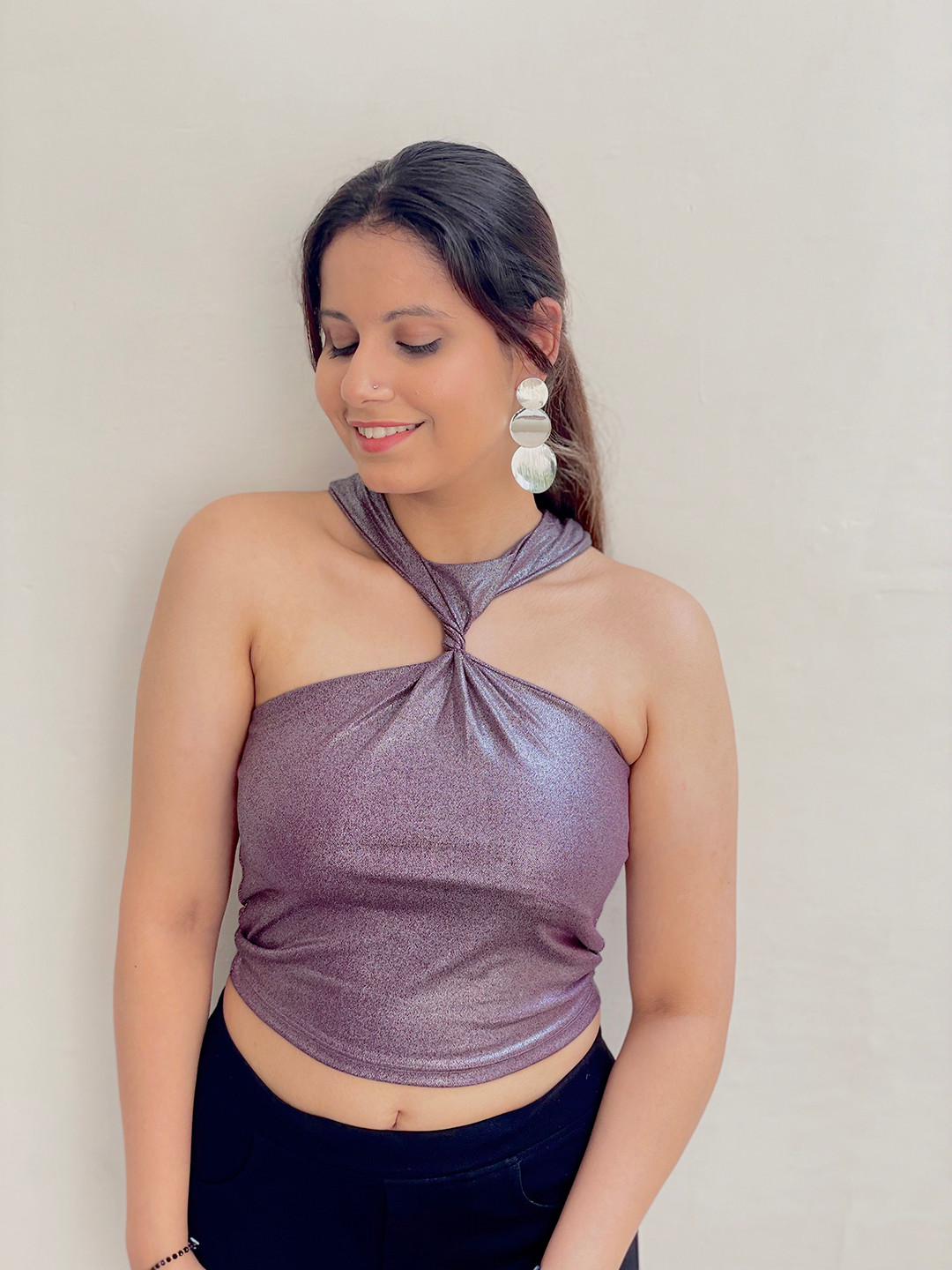 Women Magenta Solid A-Line Top main image 0