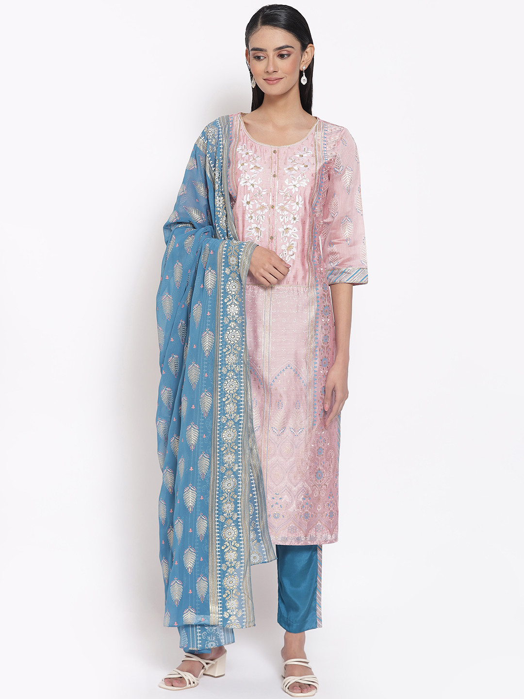 Women Magenta Pink Kurta with Trousers main image 1
